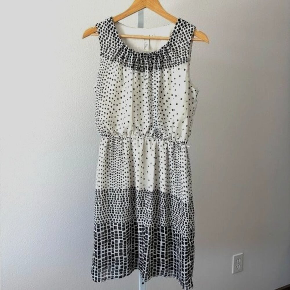 Emma & Michelle Dress 10 Abstract Scoop Neck A-line Clean Girl Preppy Soft Girl - Picture 1 of 12
